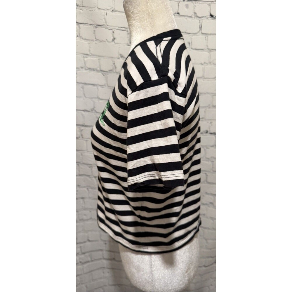 Beetlejuice Women's Skimmer Tee Black & White Stripe Short Sleeve Size XS - Picture 3 of 5